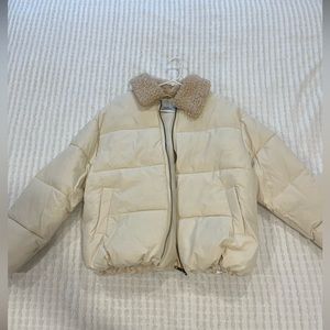 Cream urban outfitters bomber jacket/ puffer